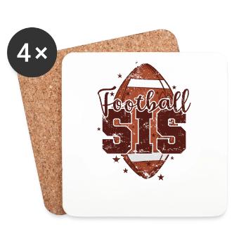 Football Sis Football Américain Sport - Dessous de verre (lot de 4) - blanc - Devant