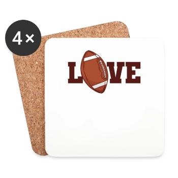 Love American Football USA Volkssport - Untersetzer (4er-Set) - Weiß - Vorne