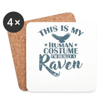 C’est mon costume humain Je suis vraiment un corbeau - Dessous de verre (lot de 4) - blanc - Devant