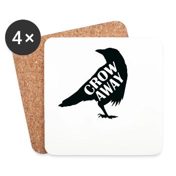 Crow away Crow Raven Bird Environment and Nature - Coasters (set of 4) - white - Front