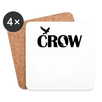 Crow Raven Crow Bird Environment and Nature - Coasters (set of 4) - white - Front