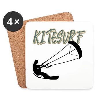 Kitesurfen Kitesurf Kitesurfer Kiteboard - Untersetzer (4er-Set) - Weiß - Vorne