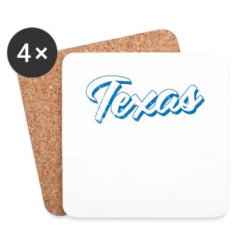 Texas State USA America Cowboy - Coasters (set of 4) - white - Front