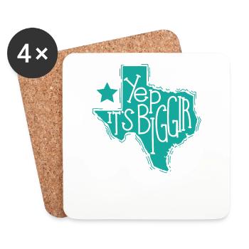 Yep It's Biggir State of the USA Texas - Coasters (set of 4) - white - Front