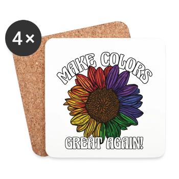 Make Colors Great Again Bunte Welt Hippie Farben - Untersetzer (4er-Set) - Weiß - Vorne