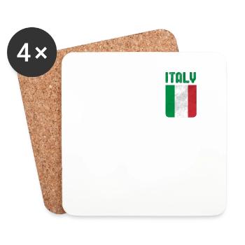 Italie Flag Italie - Dessous de verre (lot de 4) - blanc - Devant