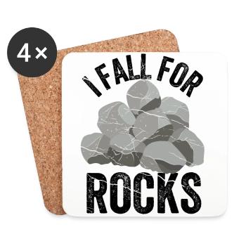 Funny geologist on a stone hunt - Coasters (set of 4) - white - Front