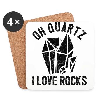 Funny geologist on a stone hunt - Coasters (set of 4) - white - Front