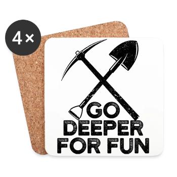 Funny geologist on a stone hunt - Coasters (set of 4) - white - Front