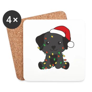 Labrador Weihnachten Winter süße Hunde - Untersetzer (4er-Set) - Weiß - Vorne