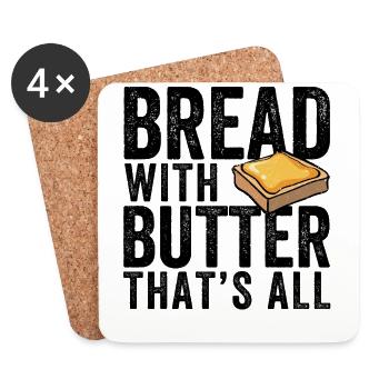 Lustiger Brotbacken-Bäcker - Untersetzer (4er-Set) - Weiß - Vorne