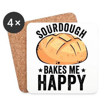 Drôle de boulanger - Dessous de verre (lot de 4) - blanc - Devant