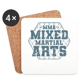 MMA Mixed Martial Arts Sport Cage - Coasters (set of 4) - white - Front