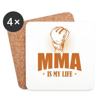 Le MMA est mon Life Mixed Martial Arts - Dessous de verre (lot de 4) - blanc - Devant