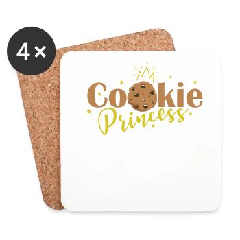 Cookie Princess Girl Sweet Snack - Coasters (set of 4) - white - Front