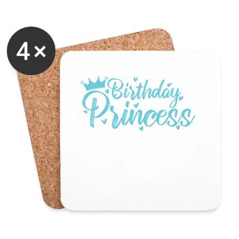 Birthday Princess Party Girl - Coasters (set of 4) - white - Front