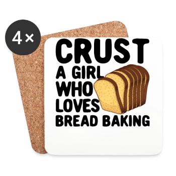 Funny bread baker - Coasters (set of 4) - white - Front