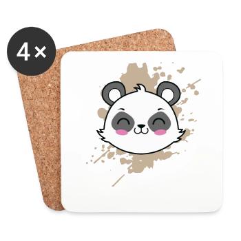 Waschbär Katze im Kawaii Stil Tier Japan - Untersetzer (4er-Set) - Weiß - Vorne