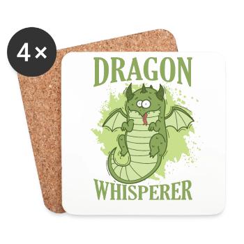 Dragon Whisperer Fantasy Animal Dragon - Coasters (set of 4) - white - Front