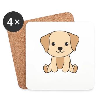 Labrador cute dogs funny Labrador - Coasters (set of 4) - white - Front