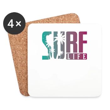 Surf Life Surf Sports nautiques Vent - Dessous de verre (lot de 4) - blanc - Devant