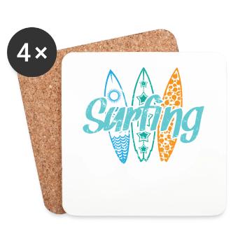 Surf Sports nautiques Surf Vent - Dessous de verre (lot de 4) - blanc - Devant