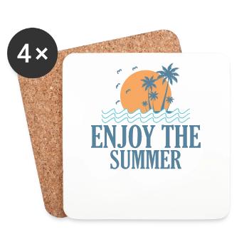 Profitez de l’été surf surf - Dessous de verre (lot de 4) - blanc - Devant