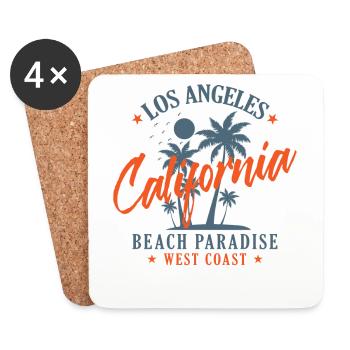 Los Angeles California Beach Paradise West Coast - Untersetzer (4er-Set) - Weiß - Vorne