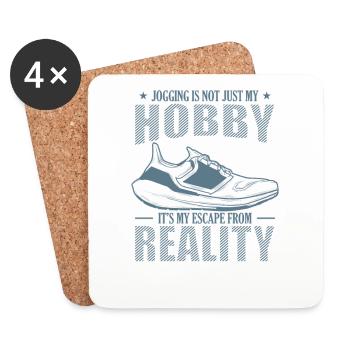 Le jogging est une évasion de la réalité, pas un passe-temps - Dessous de verre (lot de 4) - blanc - Devant