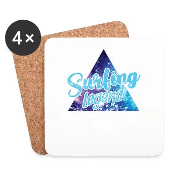 Surfing Legend Surfing Water Sports - Coasters (set of 4) - white - Front
