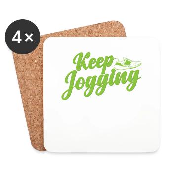 Keep Jogging Fitness Sport Running - Coasters (set of 4) - white - Front