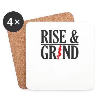 Rise and Grind Joggen Fitness Sport Laufen - Untersetzer (4er-Set) - Weiß - Vorne