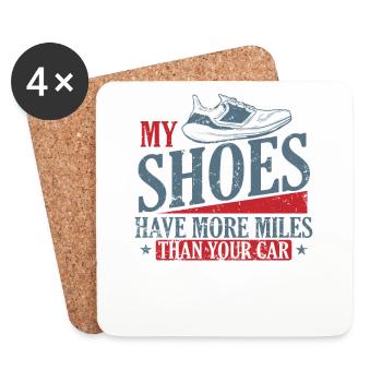 My Shoes have more Miles than your Car Joggen - Untersetzer (4er-Set) - Weiß - Vorne