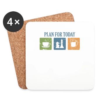 Plan for Today Chess Brain Teaser - Coasters (set of 4) - white - Front