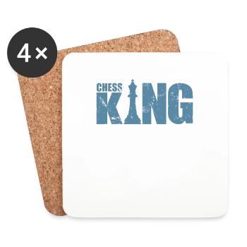 Jeu de plateau Chess King Chess Casse-tête - Dessous de verre (lot de 4) - blanc - Devant
