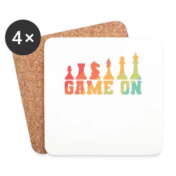 Jeu sur Chess Jeu de plateau casse-tête - Dessous de verre (lot de 4) - blanc - Devant