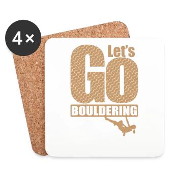 Let’s go Bouldering Hobby Climbing Endurance - Dessous de verre (lot de 4) - blanc - Devant