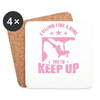 I Climb like a Girl Try to Keep up Bouldering - Coasters (set of 4) - white - Front