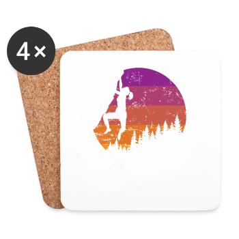 Climbing Hobby Fitness Bouldering Sport - Coasters (set of 4) - white - Front