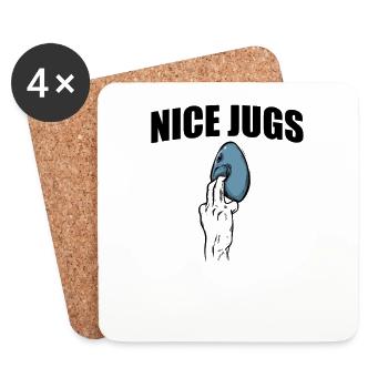 Nice Jugs Hobby Climbing Bouldering Sports - Coasters (set of 4) - white - Front