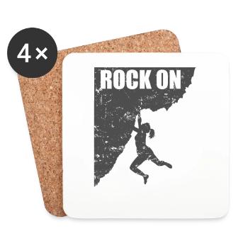Rock on Hobby Climbing Bouldering Sports - Coasters (set of 4) - white - Front