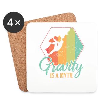 Gravity is a Myth Hobby Climbing Bouldering - Coasters (set of 4) - white - Front