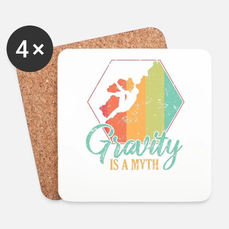 Gravity is a Myth Hobby Klettern Bouldern - Untersetzer (4er-Set) - Weiß