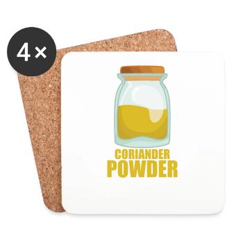 Coriandre poudre épice goût cuisson - Dessous de verre (lot de 4) - blanc - Devant