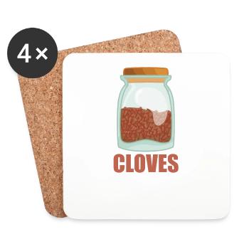 Clou de girofle Goût d’épices Cuisine - Dessous de verre (lot de 4) - blanc - Devant