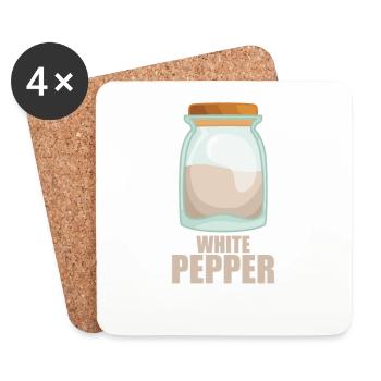 Épices au poivre blanc Goût Cuisine - Dessous de verre (lot de 4) - blanc - Devant