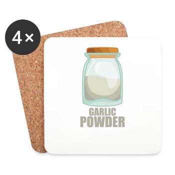 Poudre d’ail épices goût cuisine - Dessous de verre (lot de 4) - blanc - Devant