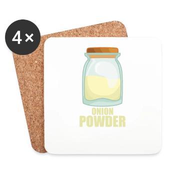 Onion Powder Gewürz Geschmack Essen Kochen - Untersetzer (4er-Set) - Weiß - Vorne