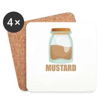 Goût d’épices à la moutarde Cuisine - Dessous de verre (lot de 4) - blanc - Devant