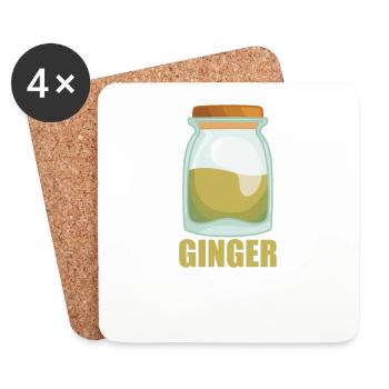 Ginger Spice Taste Food Cooking - Coasters (set of 4) - white - Front